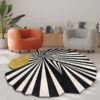 Black & White Stripe Handmade Irregular Carpet