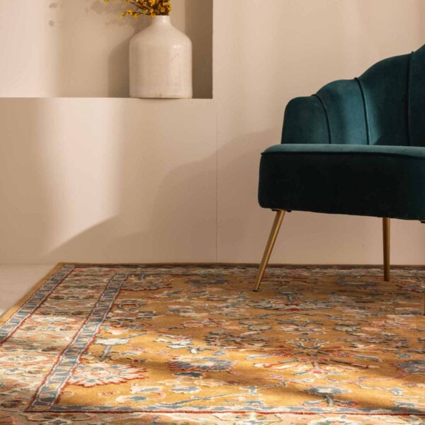 multi floral irregular rug