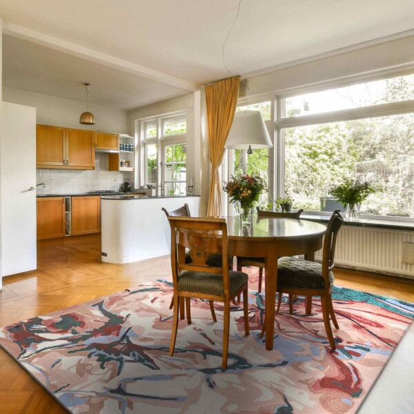 lotus motif floor rug